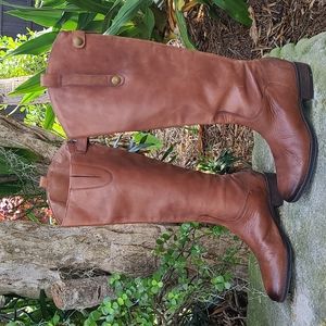 Sam Edelman light brown leather sz 6 Penny tall boot. Full back zip. Gently worn